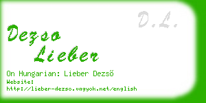 dezso lieber business card